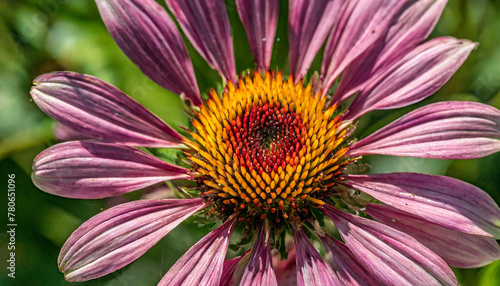giant flower shot from above reveals intricate details and vibrant colors of nature. Closeup  giant  flower  shot  above