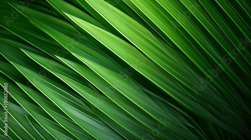 Tropical botanical green leaf background, palm tree leaf, coconut leaf, photo shot © Nittaya