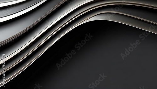 Modern Black Wave Lines Pattern Frame Abstract Background. Illustration. Motion. Graphic. Banner. Wallpaper. Dark
