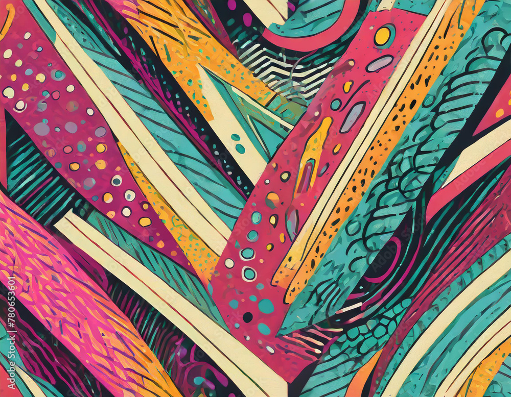 seamless retro abstract shapes background 80s 90s vibes