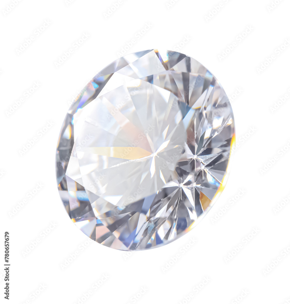 One beautiful shiny diamond isolated on white One beautiful shiny diamond isolated on white