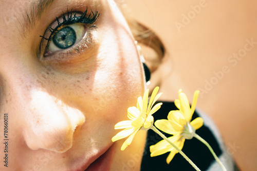 Woman with flowers photo