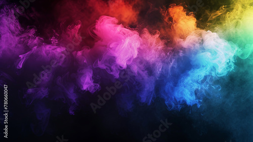 A mesmerizing dance of colored smoke  a vibrant abstract spectacle  AI Generative.