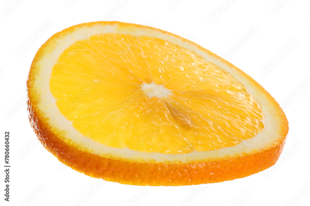 Slice of fresh ripe orange isolated on white Slice of fresh ripe orange isolated on white