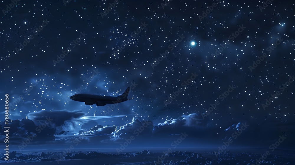 Mesmerizing Nocturnal Aerial Voyage Amidst the Glittering Celestial Canvas
