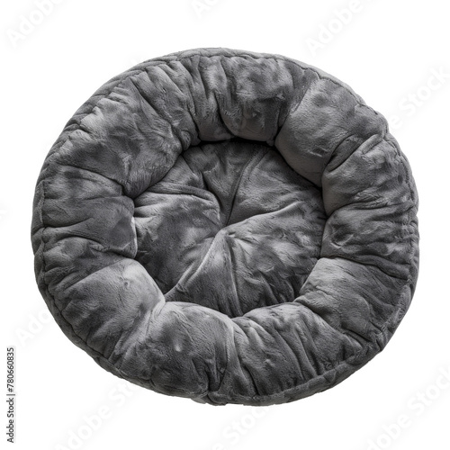 Grey Circular dog bed isolated on transparent background