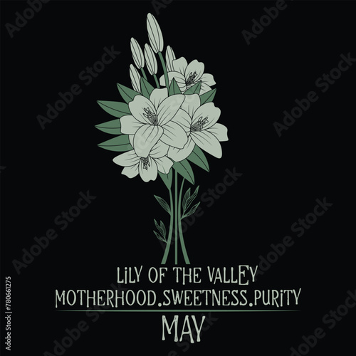 Lily of the valley motherhood sweetness purity SVG, Lily of the valley, May, Birth month flower SVG, flower t-shirt design