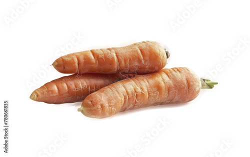 Pile_of_three Fresh Orange Carrots isolated on transparent background