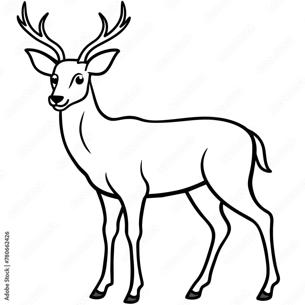 Deer silhouette vector illustration style.
Deer silhouette vector illustration style.