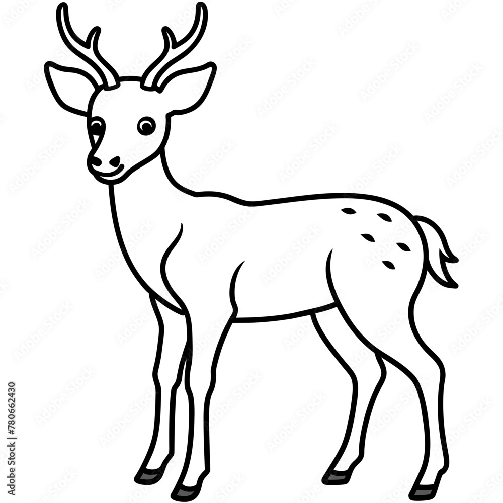 Obraz premium Deer silhouette vector illustration style. 