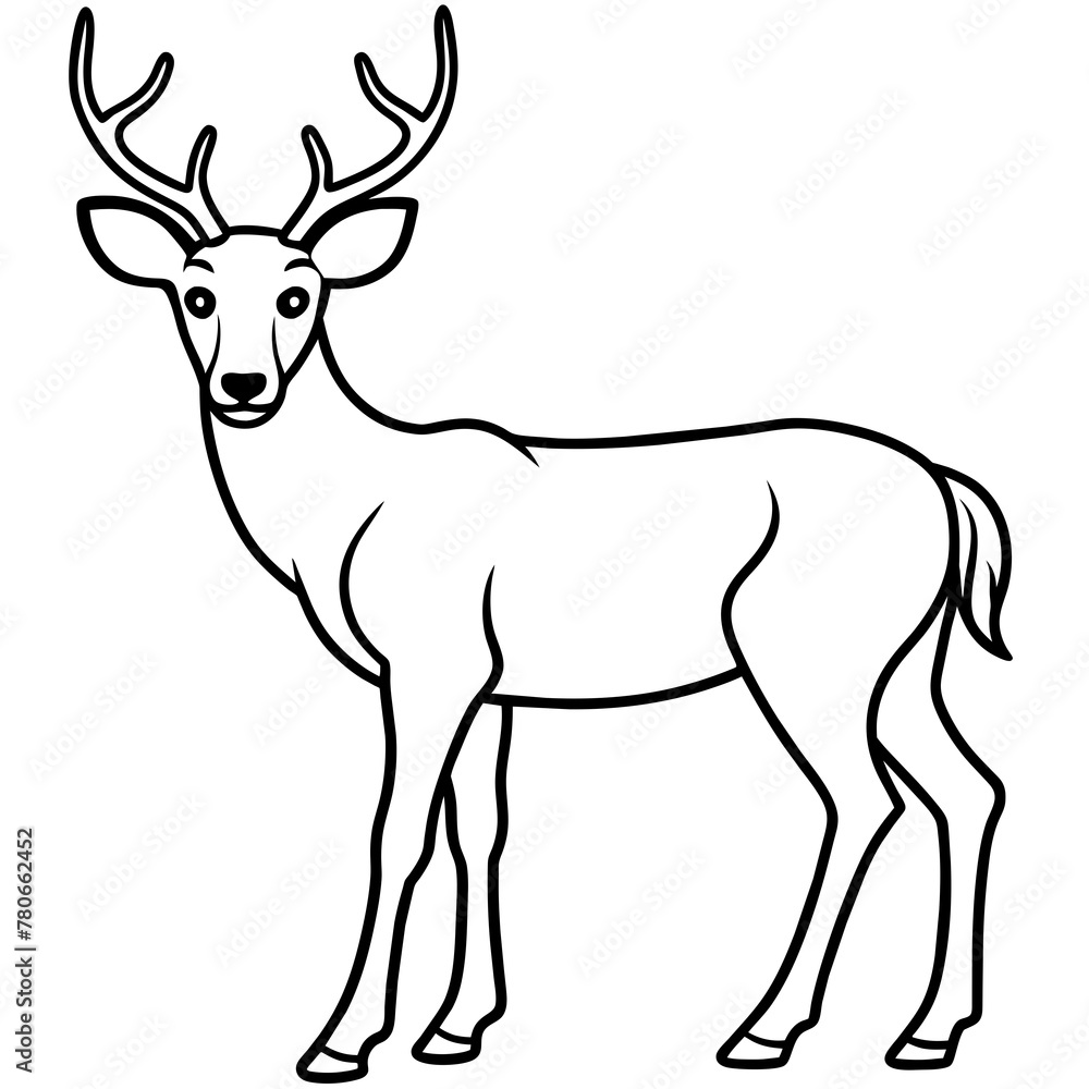 Deer silhouette vector illustration style.
Deer silhouette vector illustration style.