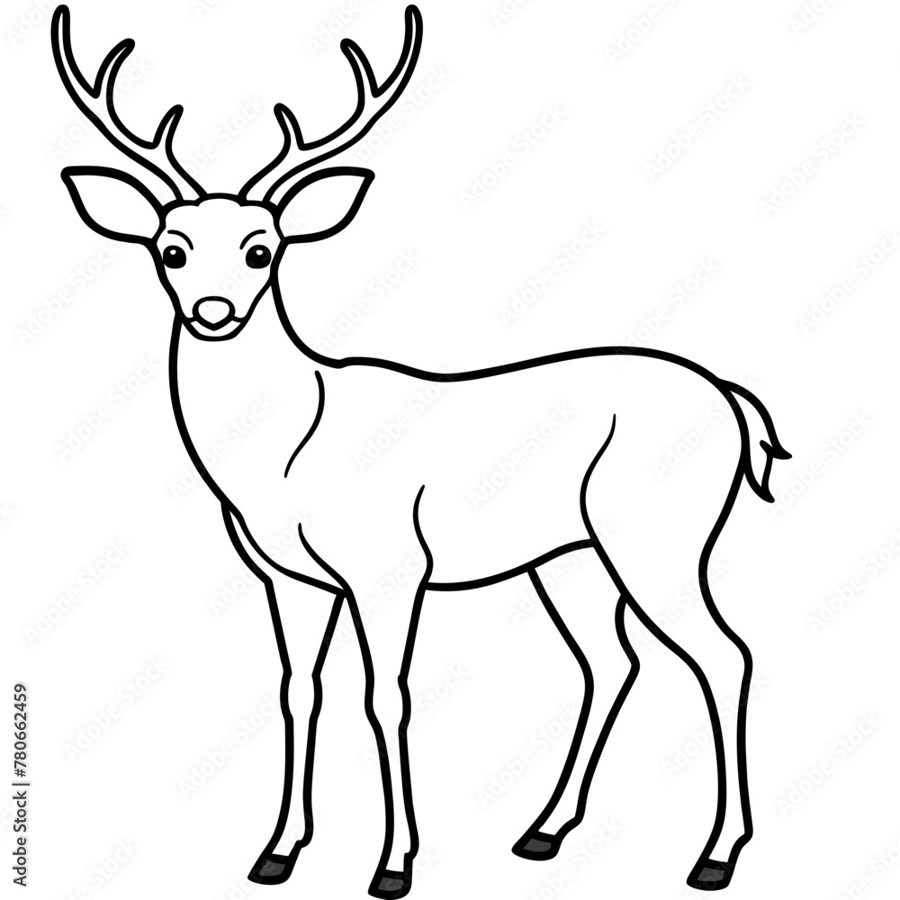 Deer silhouette vector illustration style.
Deer silhouette vector illustration style.