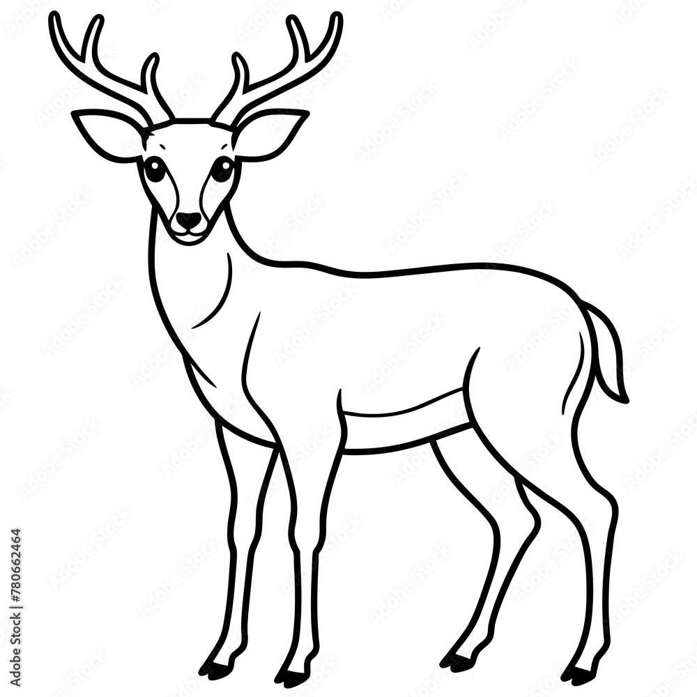 Obraz premium Deer silhouette vector illustration style. 