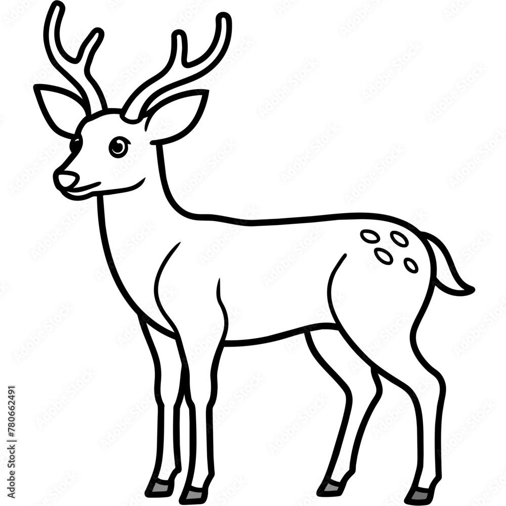 Obraz premium Deer silhouette vector illustration style. 