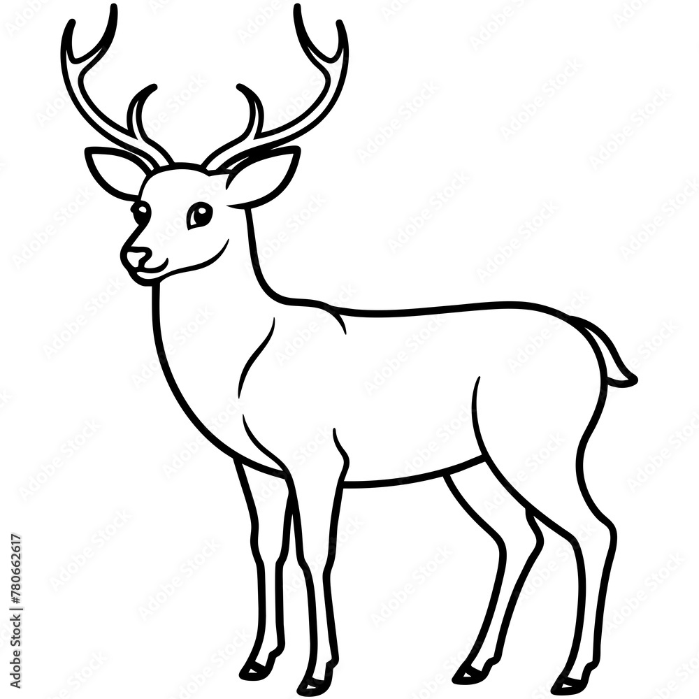 Fototapeta premium Deer vector illustration style. 