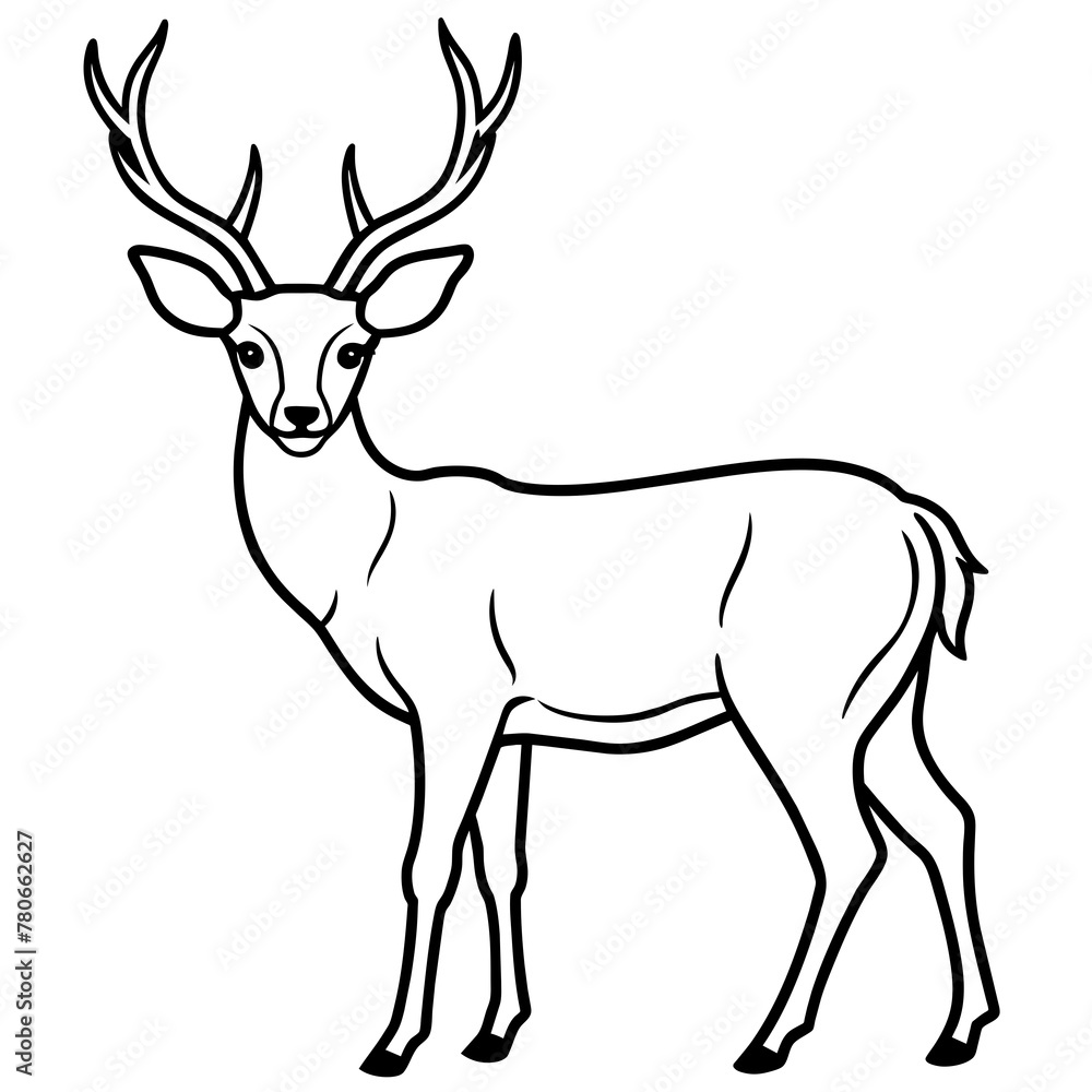Obraz premium Deer vector illustration style. 