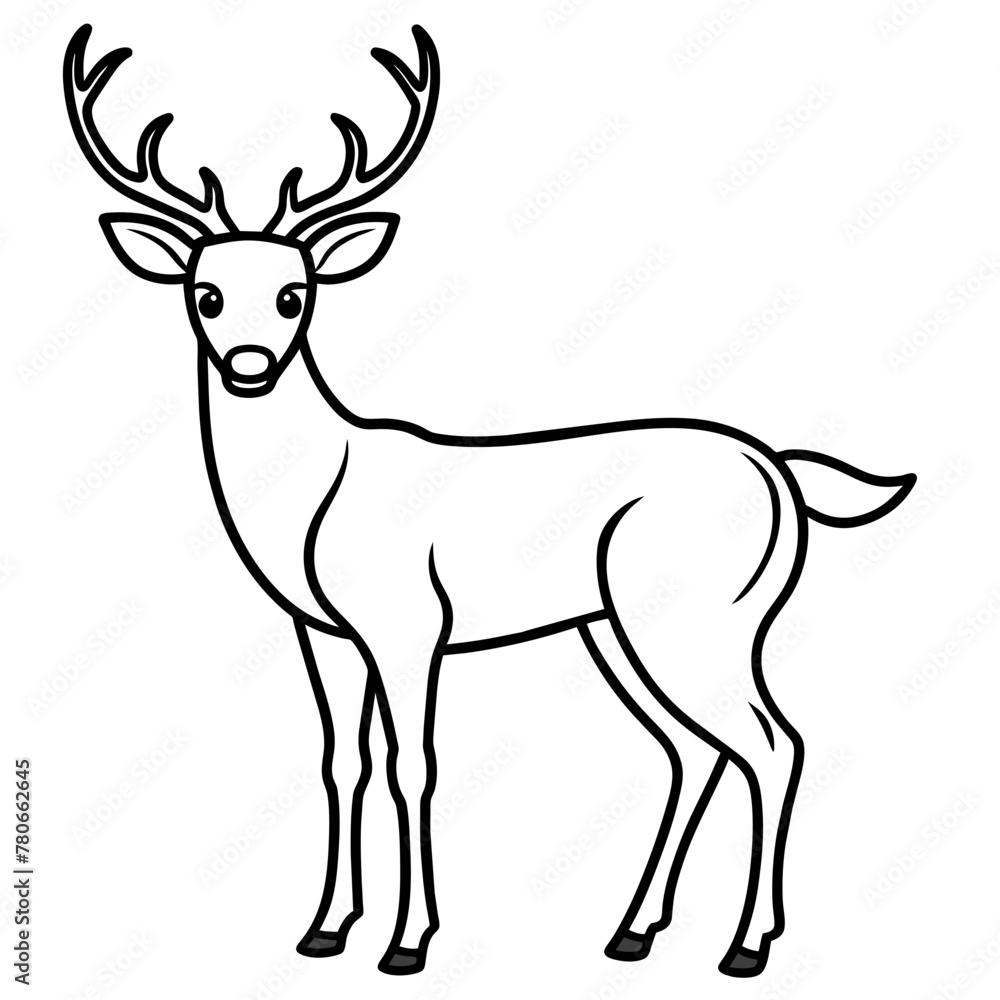 Obraz premium Deer vector illustration style. 