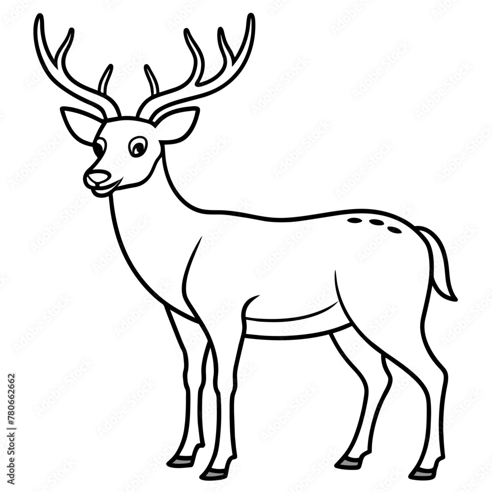 Obraz premium Deer vector illustration style. 