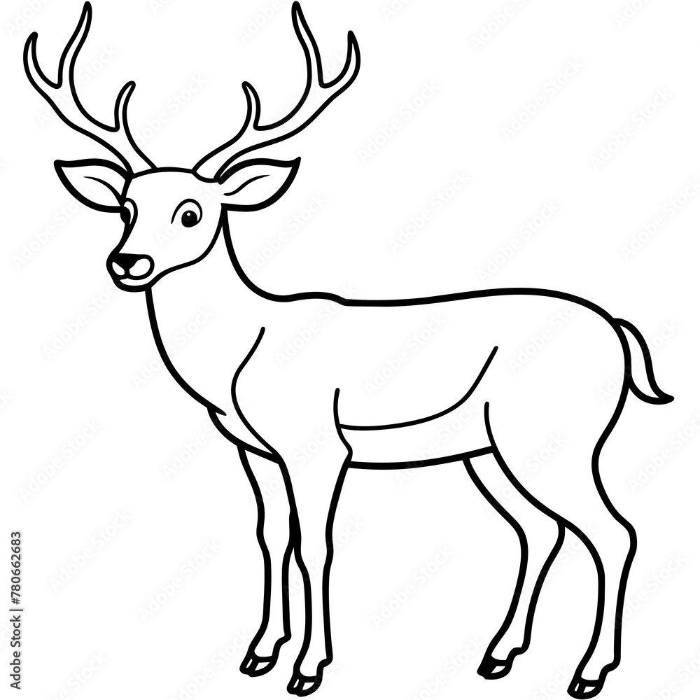 Obraz premium Deer vector illustration style. 