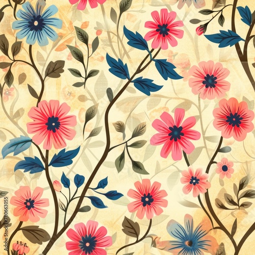 Vintage flower style background  seamless