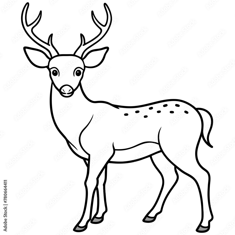 Obraz premium Deer vector illustration style. 