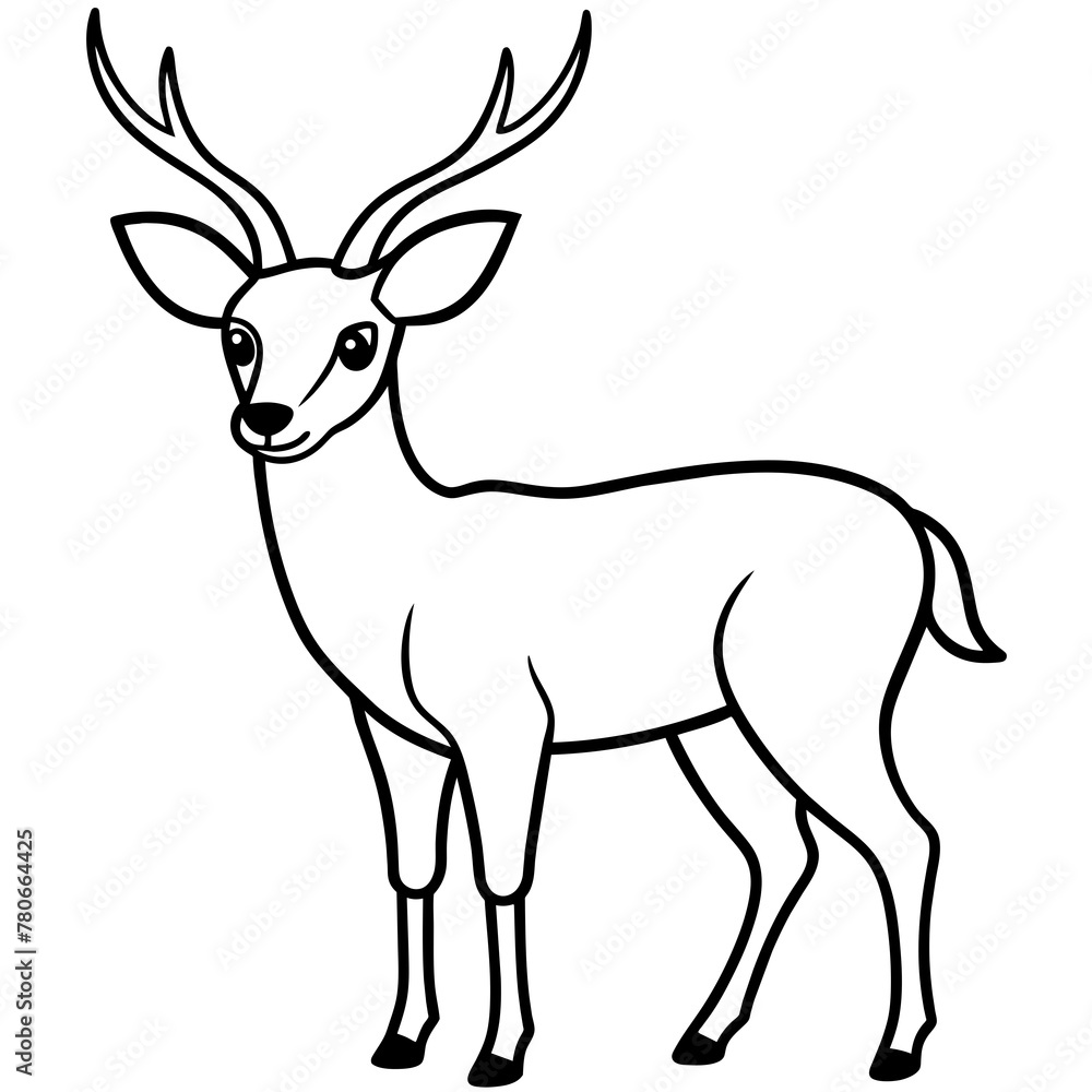 Fototapeta premium Deer vector illustration style. 