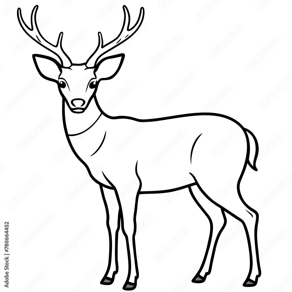 Fototapeta premium Deer vector illustration style. 