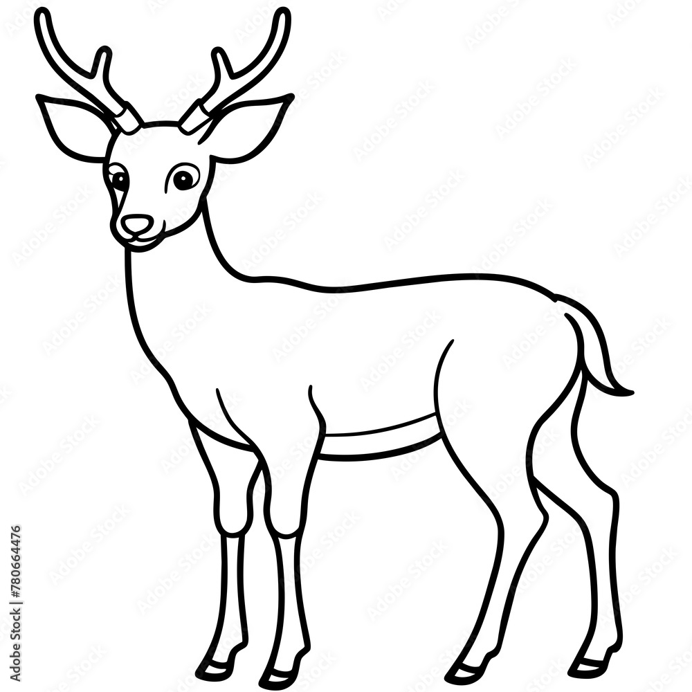 Fototapeta premium Deer vector illustration style. 