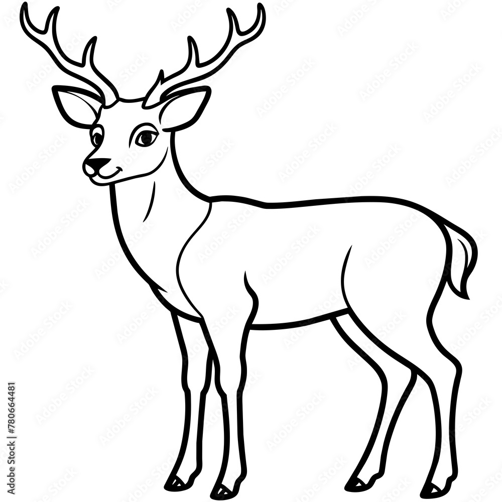 Fototapeta premium Deer vector illustration style. 