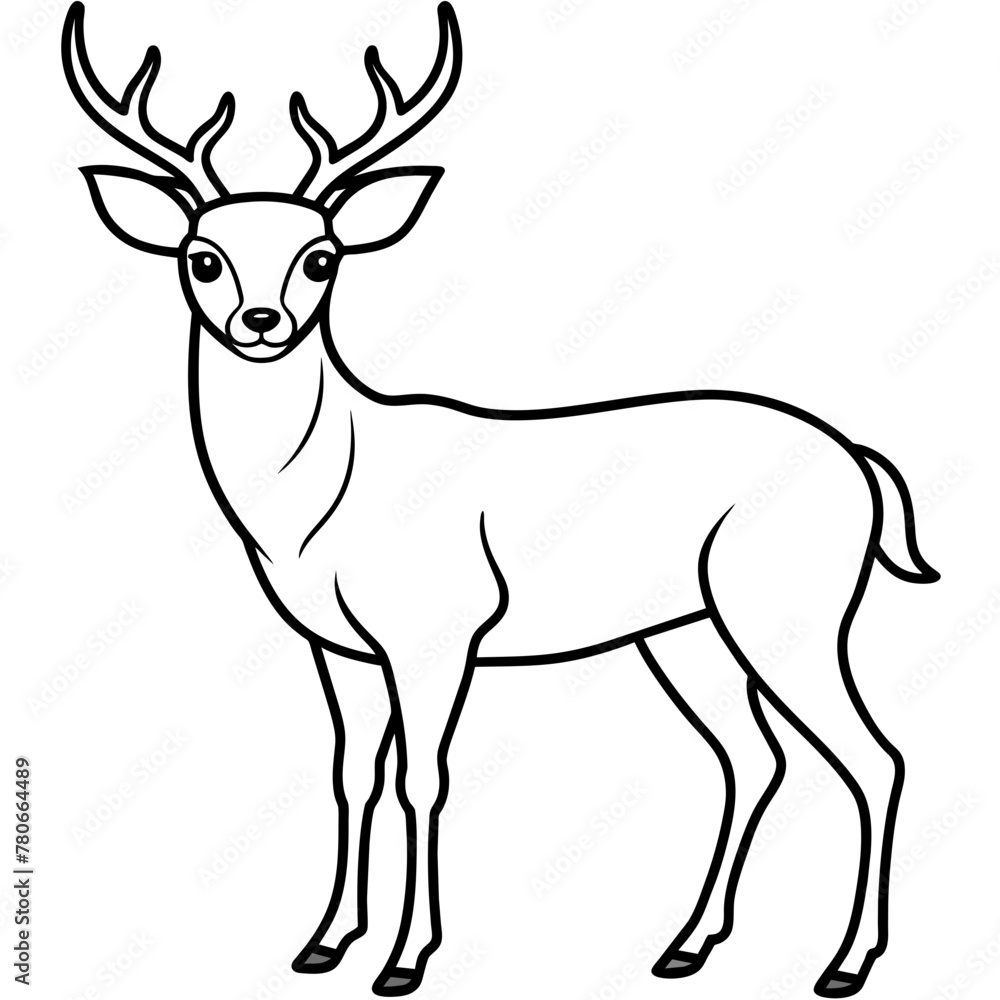 Obraz premium Deer vector illustration style. 