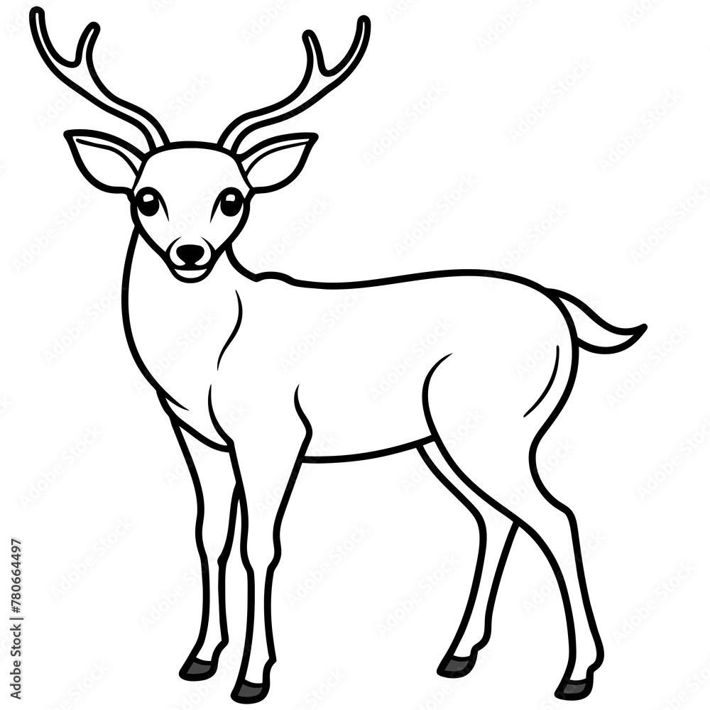 Fototapeta premium Deer vector illustration style. 