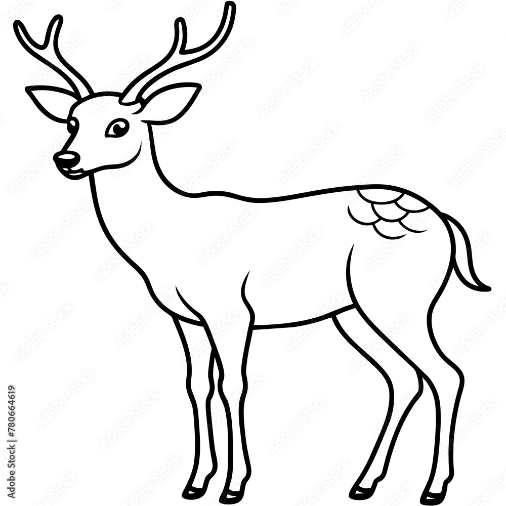Deer silhouette vector illustration style.
Deer silhouette vector illustration style.