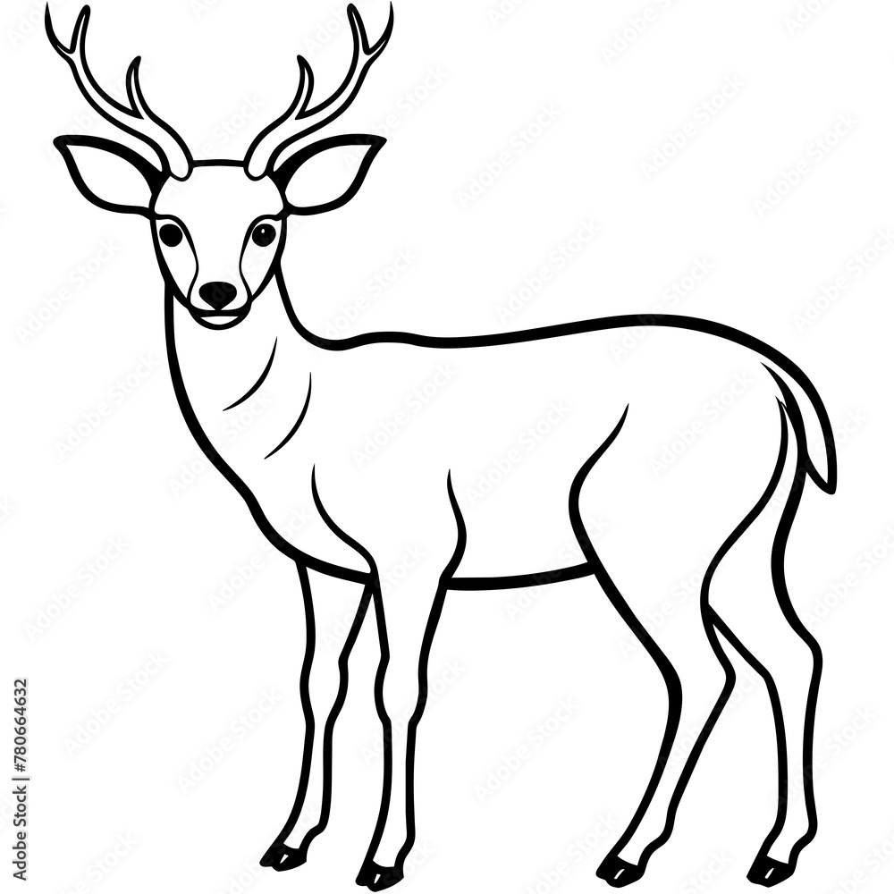 Deer silhouette vector illustration style.
Deer silhouette vector illustration style.