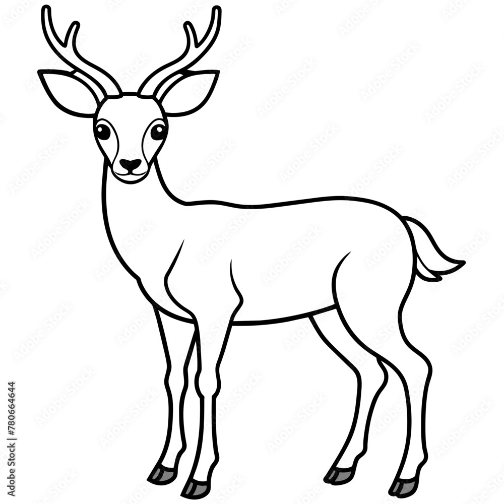 Deer silhouette vector illustration style.
Deer silhouette vector illustration style.