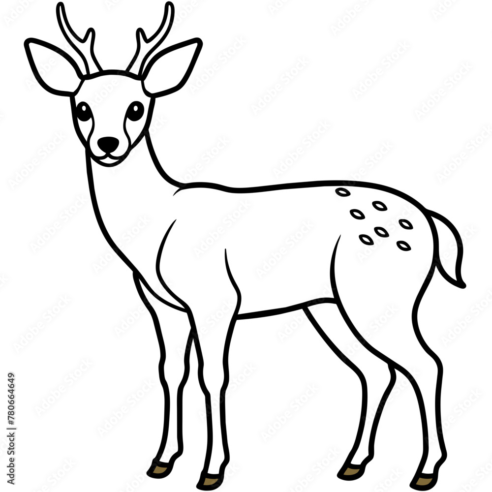 Deer silhouette vector illustration style.
Deer silhouette vector illustration style.