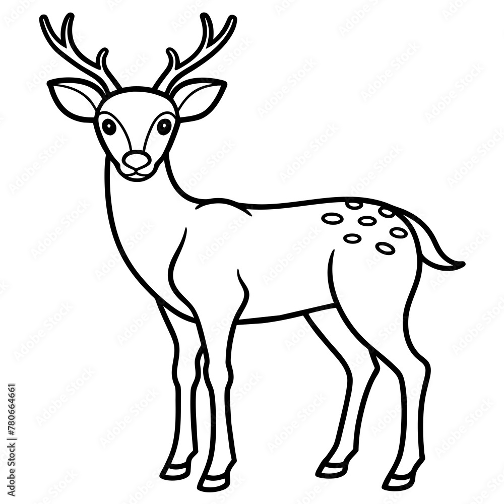 Obraz premium Deer silhouette vector illustration style. 