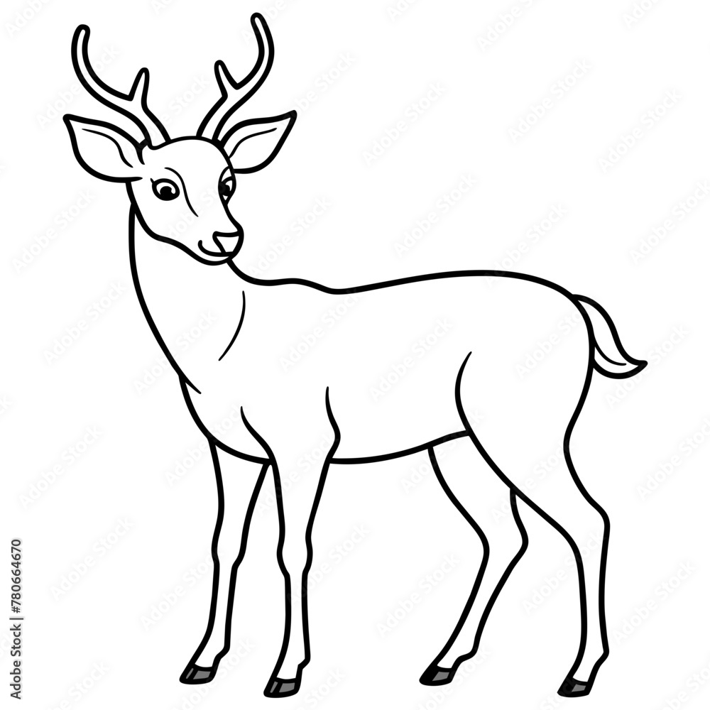 Deer silhouette vector illustration style.
Deer silhouette vector illustration style.