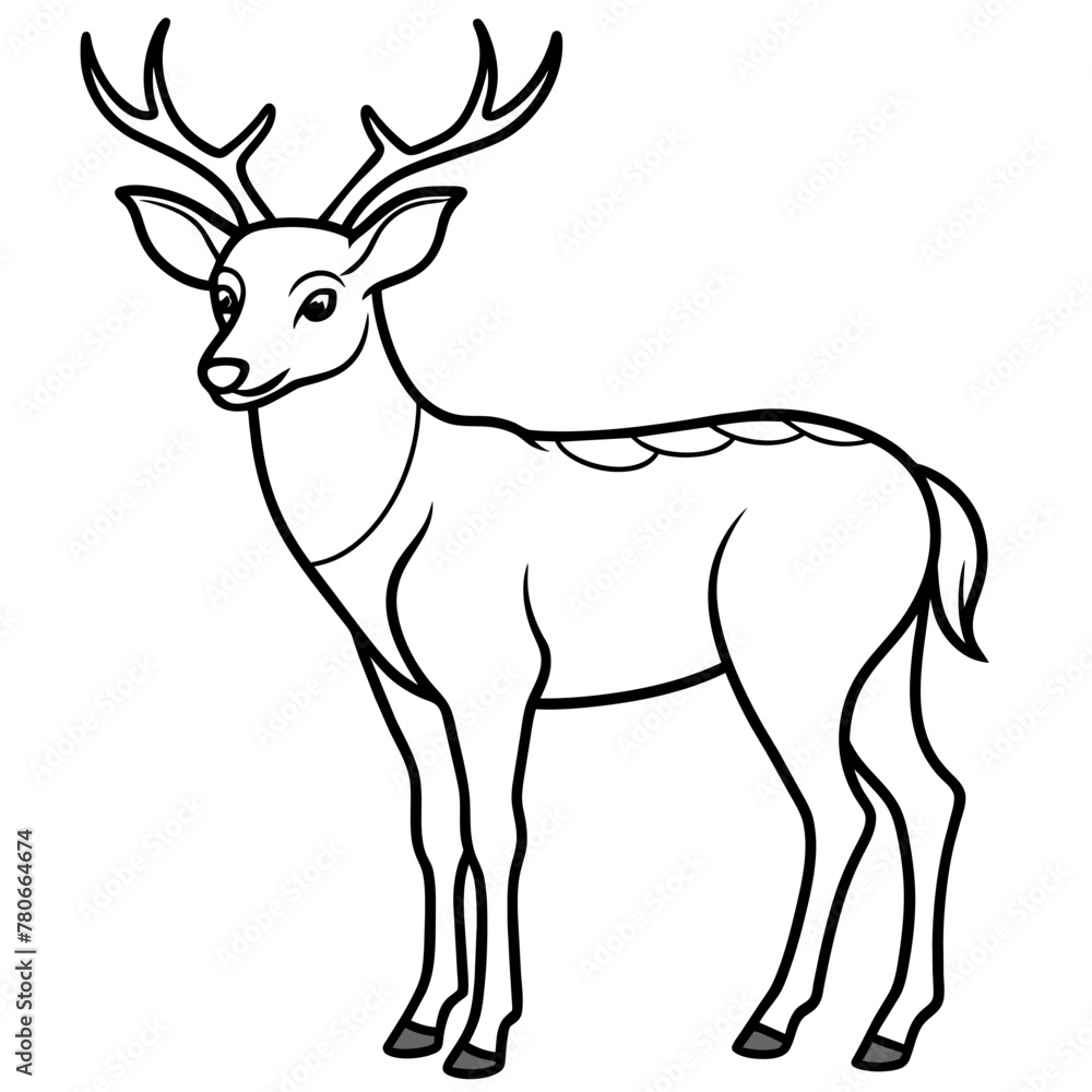 Deer silhouette vector illustration style.
Deer silhouette vector illustration style.