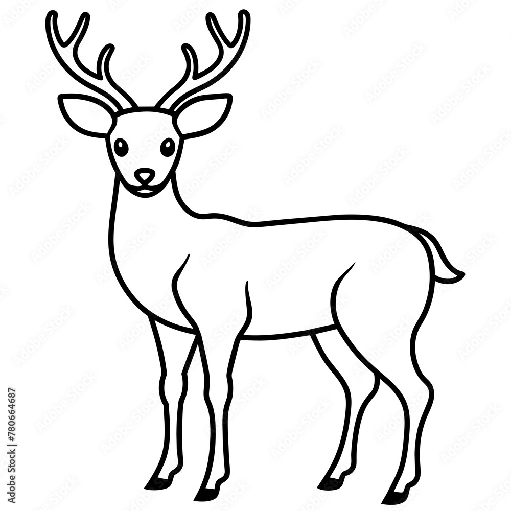 Deer silhouette vector illustration style.
Deer silhouette vector illustration style.