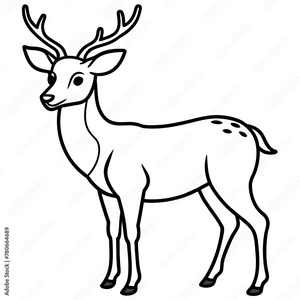 Deer silhouette vector illustration style.
Deer silhouette vector illustration style.