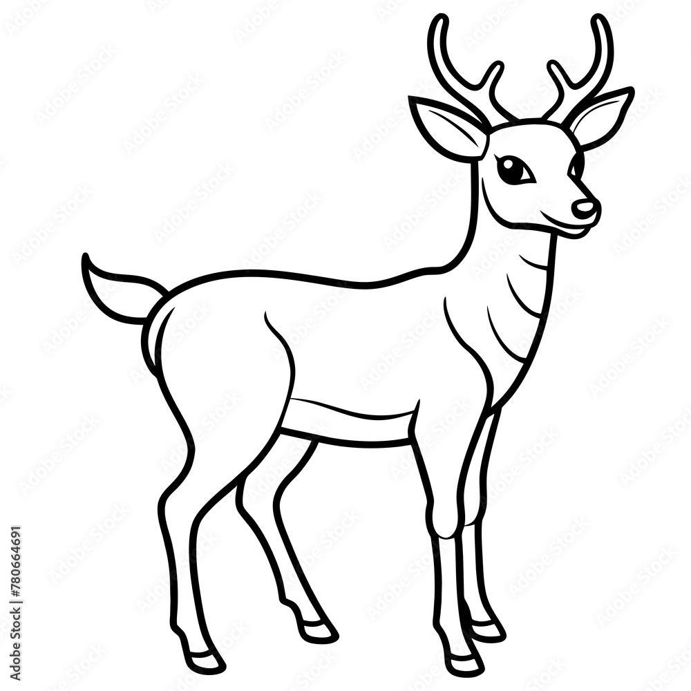 Obraz premium Deer silhouette vector illustration style. 