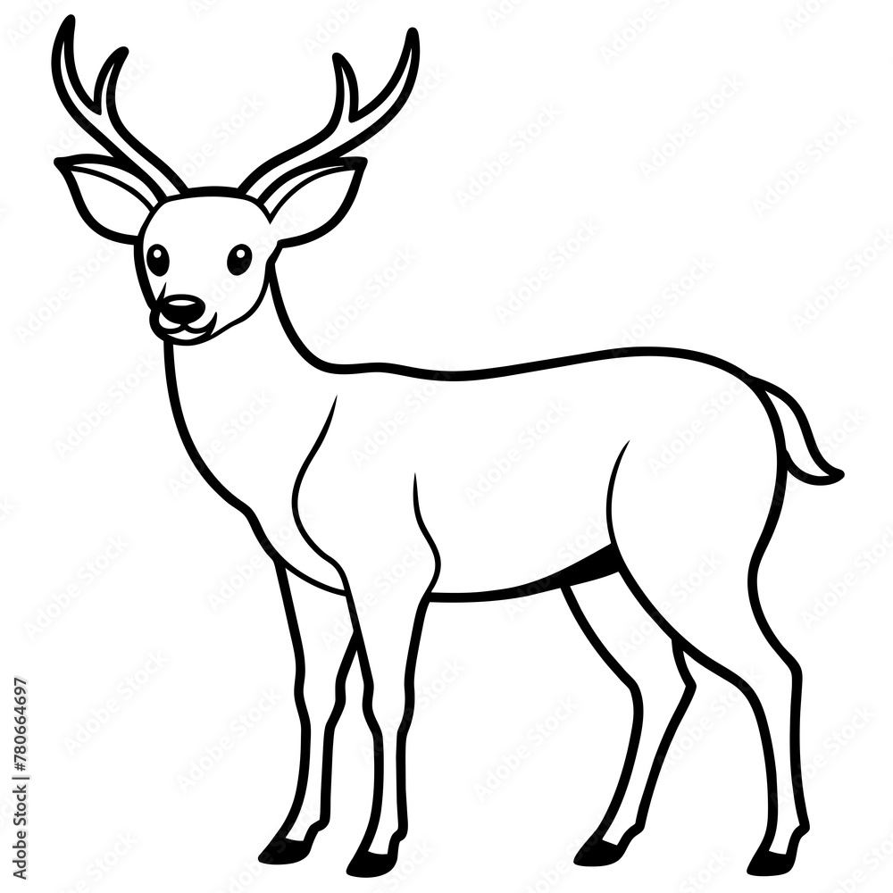 Deer silhouette vector illustration style.
Deer silhouette vector illustration style.