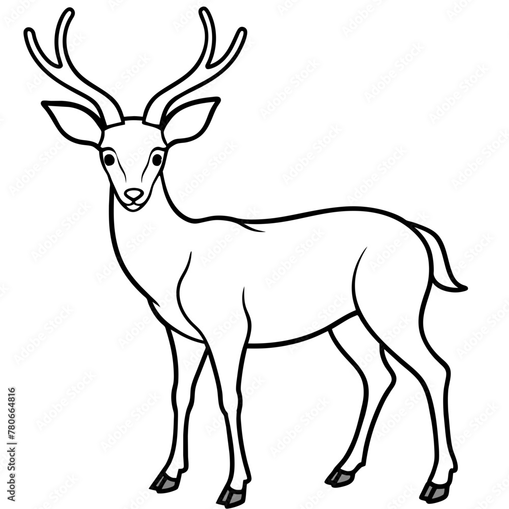 Deer silhouette vector illustration style.
Deer silhouette vector illustration style.