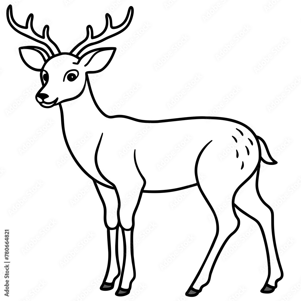 Deer silhouette vector illustration style.
Deer silhouette vector illustration style.