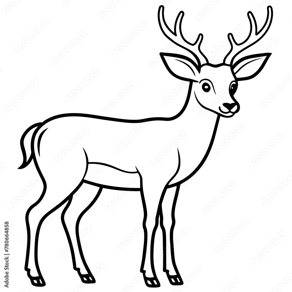       Deer silhouette vector illustration style.
