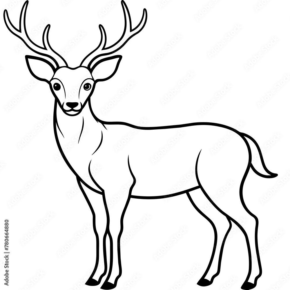Deer silhouette vector illustration style.
Deer silhouette vector illustration style.