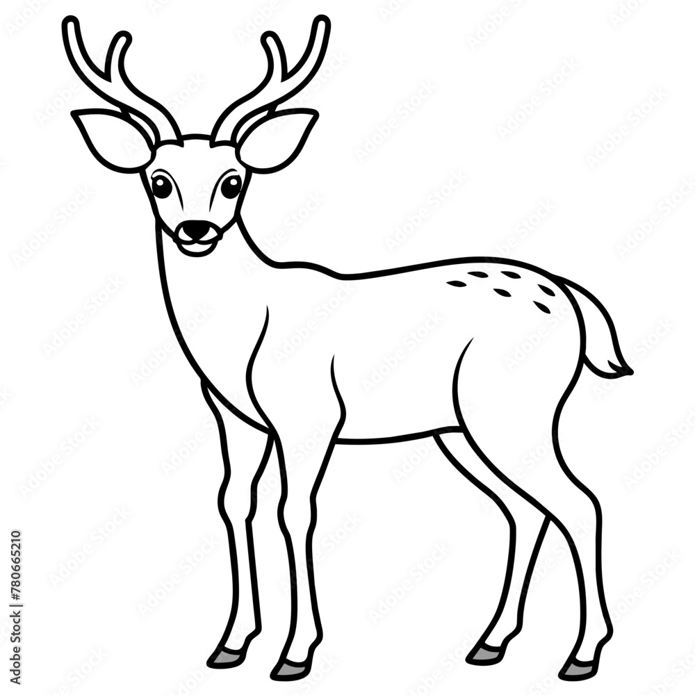 Fototapeta premium Deer vector illustration style. 