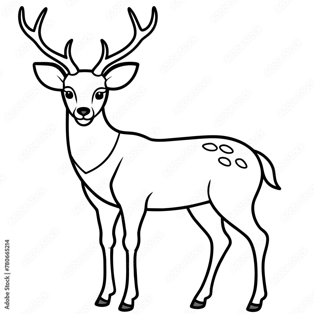 Fototapeta premium Deer vector illustration style. 