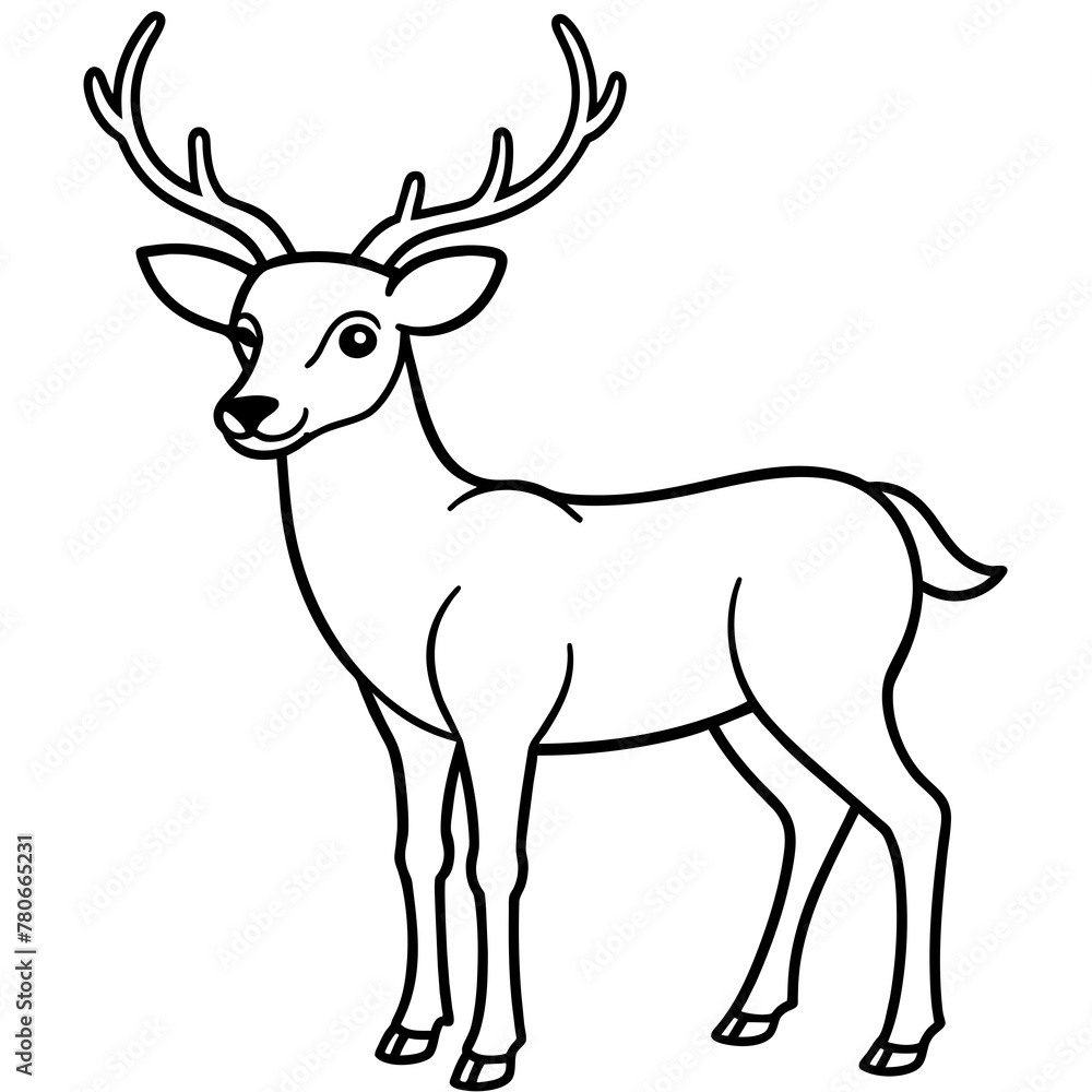 Fototapeta premium Deer vector illustration style. 