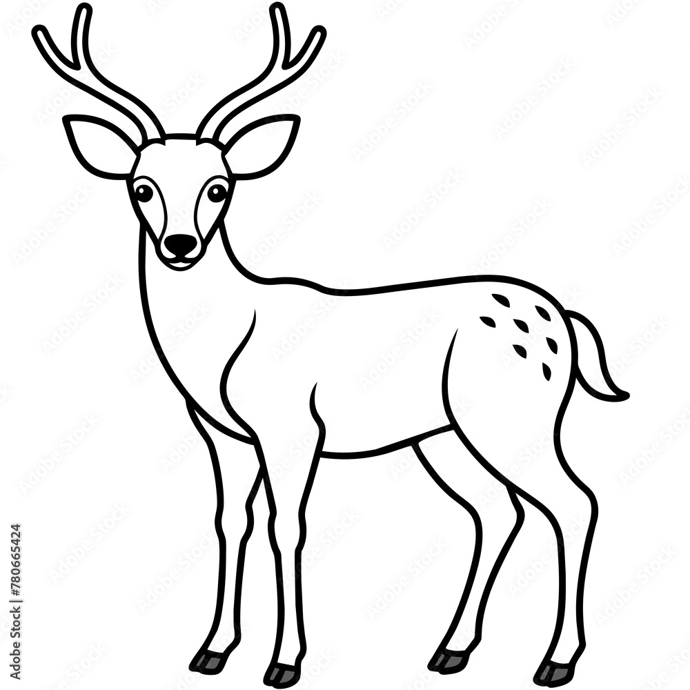 Fototapeta premium Deer vector illustration style. 